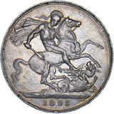 1895 LIX Crown - Victoria British Silver Coin - Nice