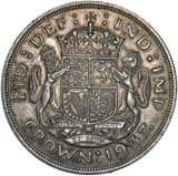 1937 Crown - George VI British Silver Coin - Very Nice