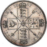 1887 Double Florin (Arabic 1) - Victoria British Silver Coin - Nice