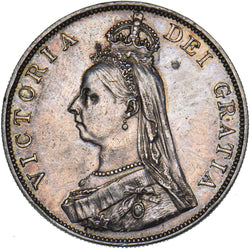 1887 Double Florin (Arabic 1) - Victoria British Silver Coin - Nice