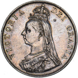 1887 Double Florin (Arabic 1) - Victoria British Silver Coin - Nice