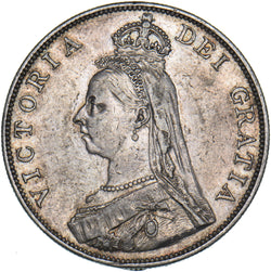 1889 Double Florin - Victoria British Silver Coin - Nice