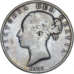 1886 Halfcrown - Victoria British Silver Coin