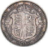 1902 Halfcrown - Edward VII British Silver Coin