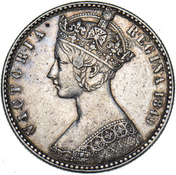 1849 Godless Florin - Victoria British Silver Coin - Very Nice
