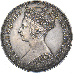 1884 Gothic Florin - Victoria British Silver Coin - Very Nice