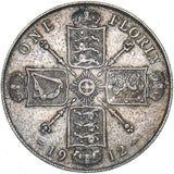 1912 Florin - George V British Silver Coin - Nice