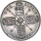 1916 Florin - George V British Silver Coin - Nice