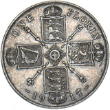 1917 Florin - George V British Silver Coin - Nice