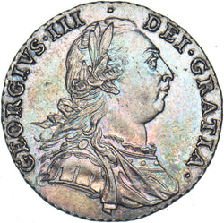1787 Shilling - George III British Silver Coin - Very Nice
