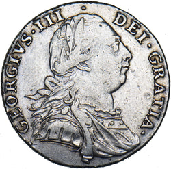 1787 Shilling - George III British Silver Coin - Nice