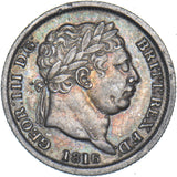 1816 Shilling - George III British Silver Coin - Nice