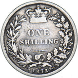 1872 Shilling (Die no. 91) - Victoria British Silver Coin