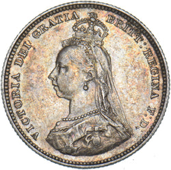 1887 Shilling - Victoria British Silver Coin - Very Nice