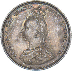 1887 Shilling - Victoria British Silver Coin - Very Nice