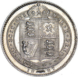 1887 Shilling - Victoria British Silver Coin - Very Nice