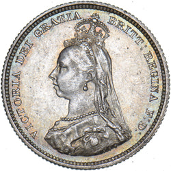 1887 Shilling - Victoria British Silver Coin - Superb
