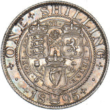 1895 Shilling (Large Rose) - Victoria British Silver Coin - Very Nice