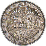 1896 Shilling (Large Rose) - Victoria British Silver Coin - Nice