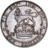1906 Shilling - Edward VII British Silver Coin - Nice