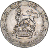 1911 Shilling - George V British Silver Coin - Very Nice