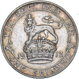 1912 Shilling - George V British Silver Coin - Nice