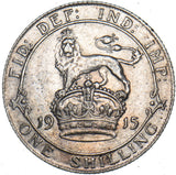1915 Shilling - George V British Silver Coin - Very Nice