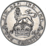 1916 Shilling - George V British Silver Coin - Very Nice