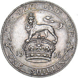 1916 Shilling - George V British Silver Coin - Very Nice