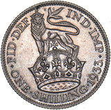 1933 Shilling - George V British Silver Coin - Very Nice