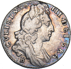 1697 B Sixpence (Bristol Mint) - William III British Silver Coin - Nice