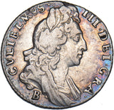 1697 B Sixpence (Bristol Mint) - William III British Silver Coin - Nice