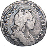1696 B Sixpence (Mis-struck) - William III British Silver Coin