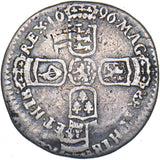 1696 B Sixpence (Mis-struck) - William III British Silver Coin
