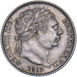 1817 Sixpence - George III British Silver Coin - Very Nice