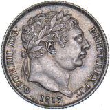 1817 Sixpence - George III British Silver Coin - Very Nice