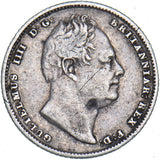 1834 Sixpence - William IV British Silver Coin