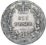 1857 Sixpence - Victoria British Silver Coin