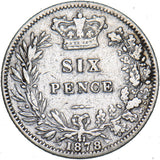 1878 Sixpence - Victoria British Silver Coin