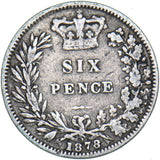 1878 Sixpence - Victoria British Silver Coin
