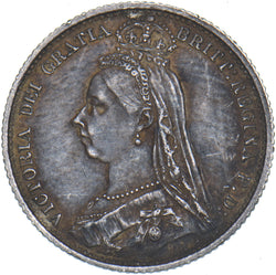 1887 Sixpence - Victoria British Silver Coin - Nice