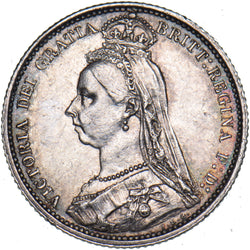 1887 Sixpence - Victoria British Silver Coin - Very Nice