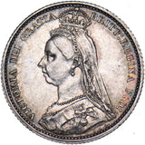 1887 Sixpence - Victoria British Silver Coin - Very Nice