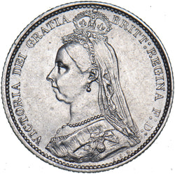 1887 Sixpence - Victoria British Silver Coin - Very Nice