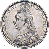 1887 Sixpence - Victoria British Silver Coin - Very Nice