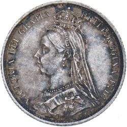 1888 Sixpence - Victoria British Silver Coin - Nice