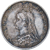 1888 Sixpence - Victoria British Silver Coin - Nice