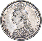 1888 Sixpence - Victoria British Silver Coin - Nice