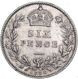 1888 Sixpence - Victoria British Silver Coin - Nice