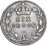 1904 Sixpence - Edward VII British Silver Coin